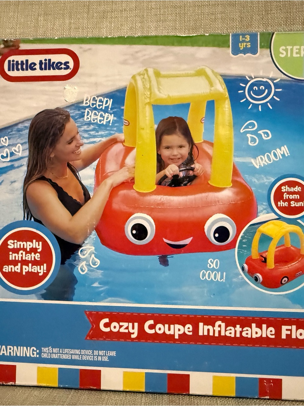 Little Tikes Cozy Coupe Inflatable Float in Red and Yellow